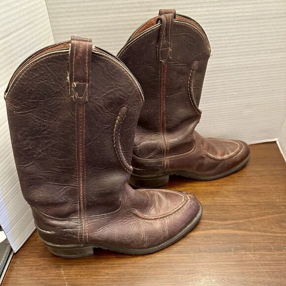 Double H Men Brown Work Western Boots Pull-On Rugged Style Sz 9 D Rubber Botton main image 7